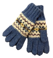 Westaway - Childrens Real Shetland Fair Isle yoke gloves